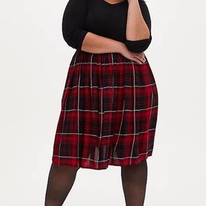 Torrid black & red plaid skater dress sz 3